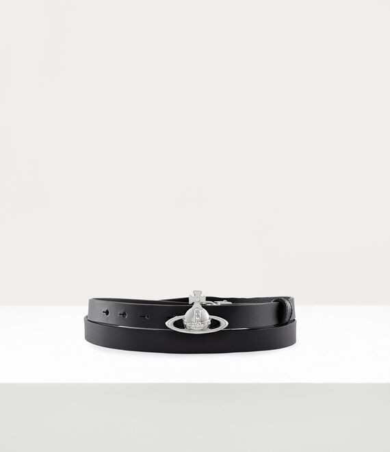 Vivienne Westwood Small Orb Buckle Palladio Belt in BLACK